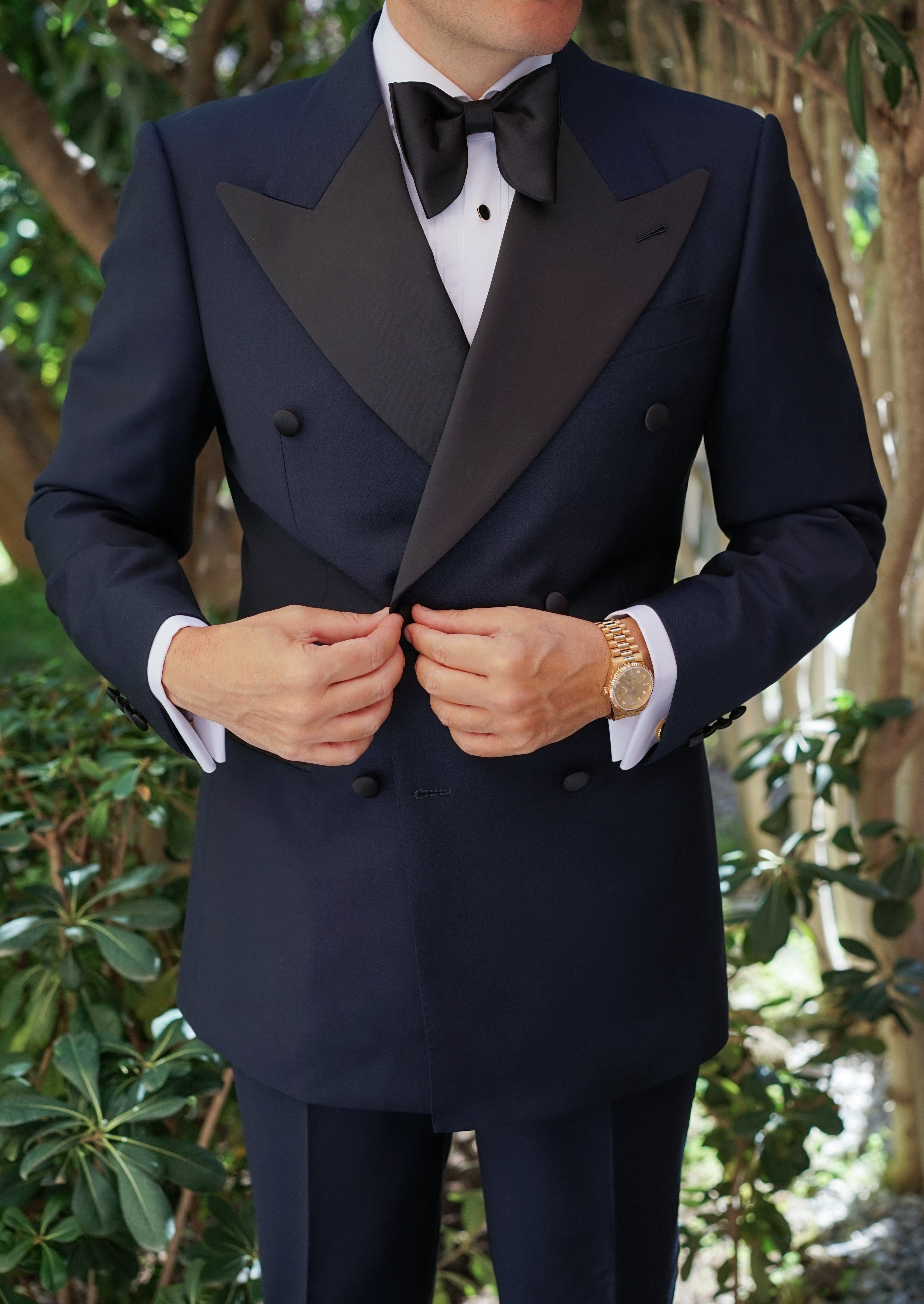 Monaco Navy Wool Tuxedo Suit – DanielReCollection